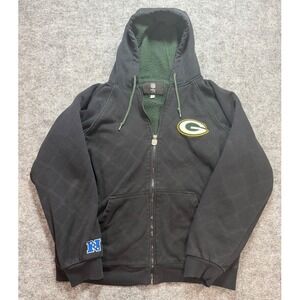 Vintage NFL Pro Line Green Bay Packers Sherpa Lined Full Zip Hoodie Mens Medium
